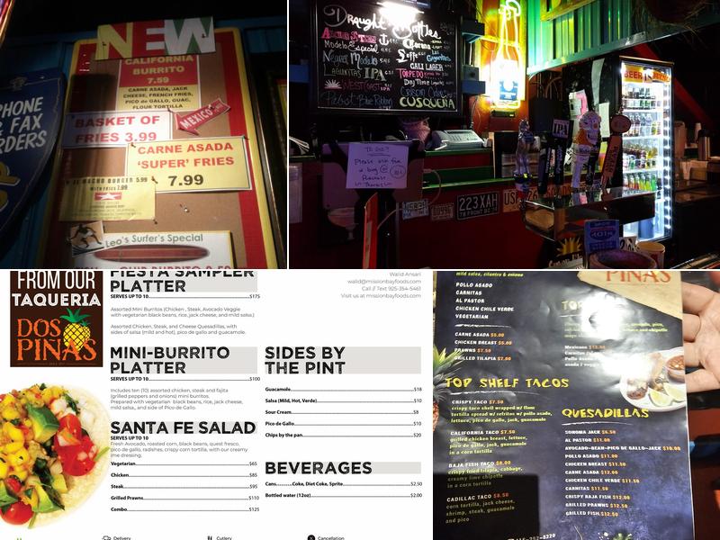 Dos Piñas Menu