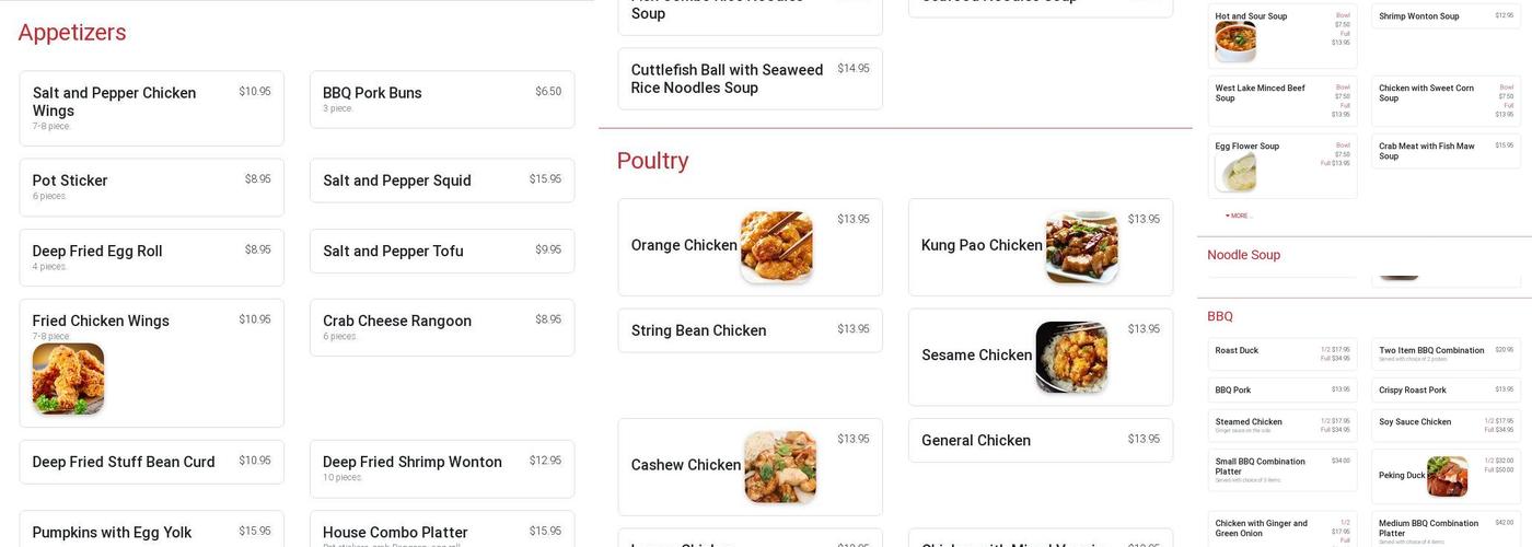 Cheung Hing Restaurant Menu