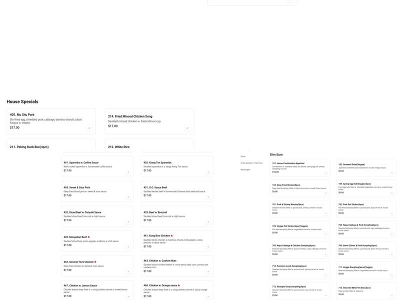 Makli Chinese Cuisine Menu