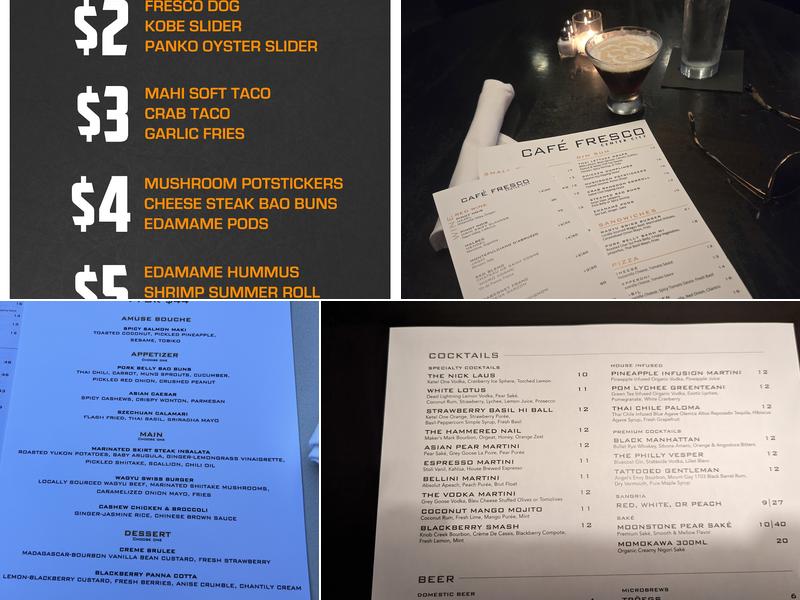 Cafe Fresco Center City Menu