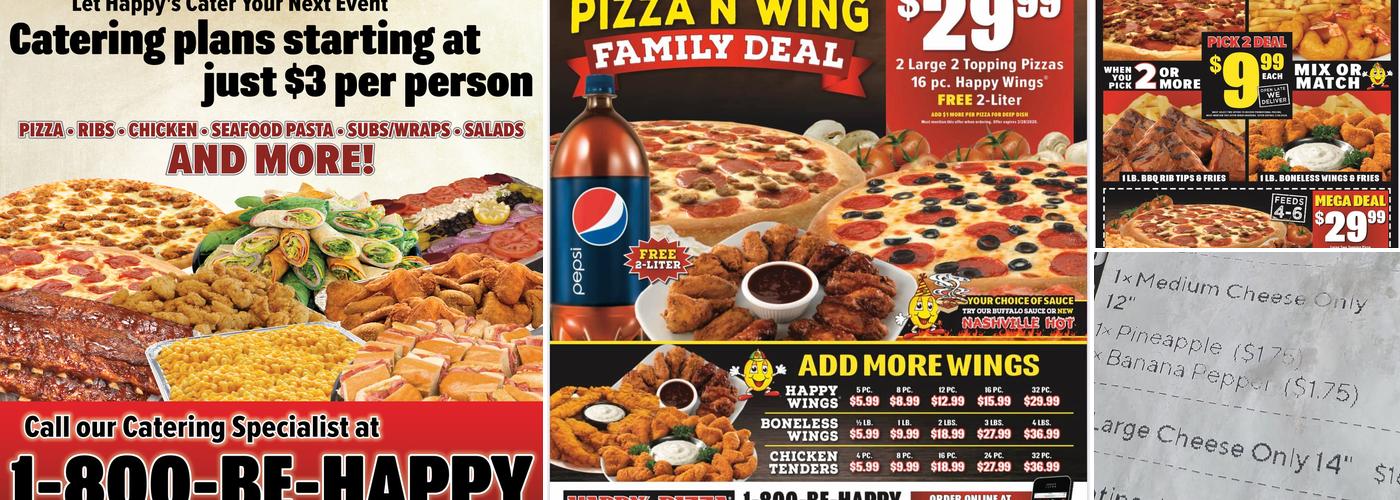 Happy's Pizza Menu