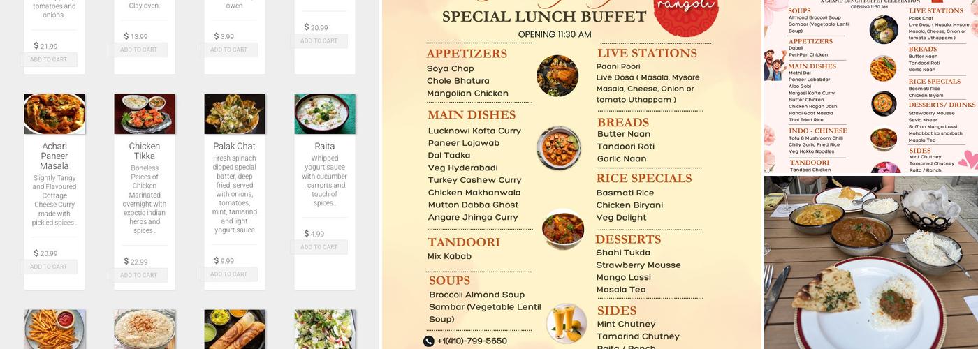 Rangoli Restaurant Menu