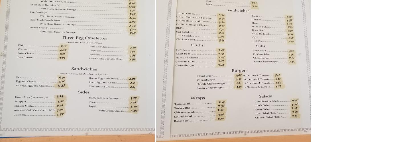 State Cafe Menu