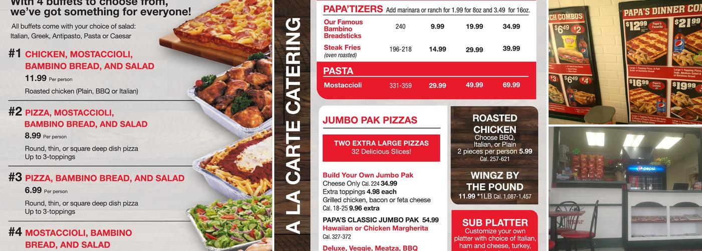 Papa Romano's Pizza & Mr. Pita Menu