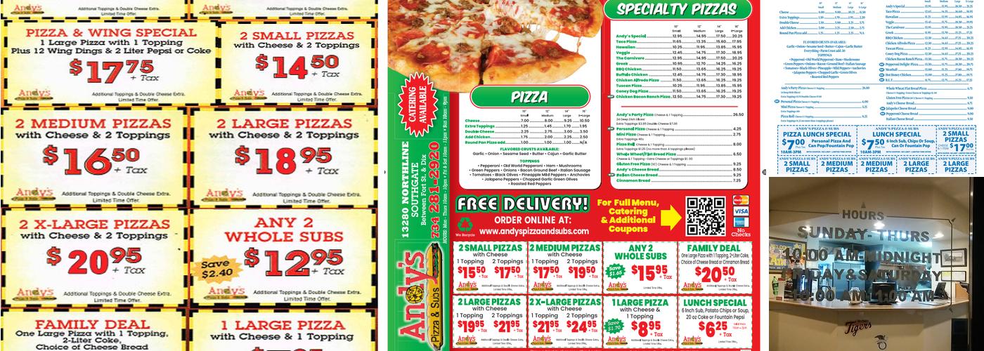 Andy's Pizza & Subs Menu