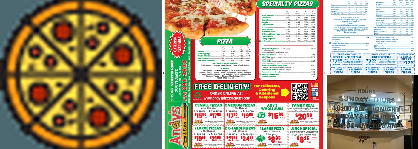Andy's Pizza & Subs Menu