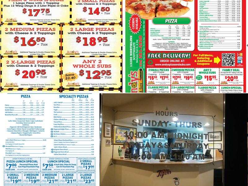 Andy's Pizza & Subs Menu