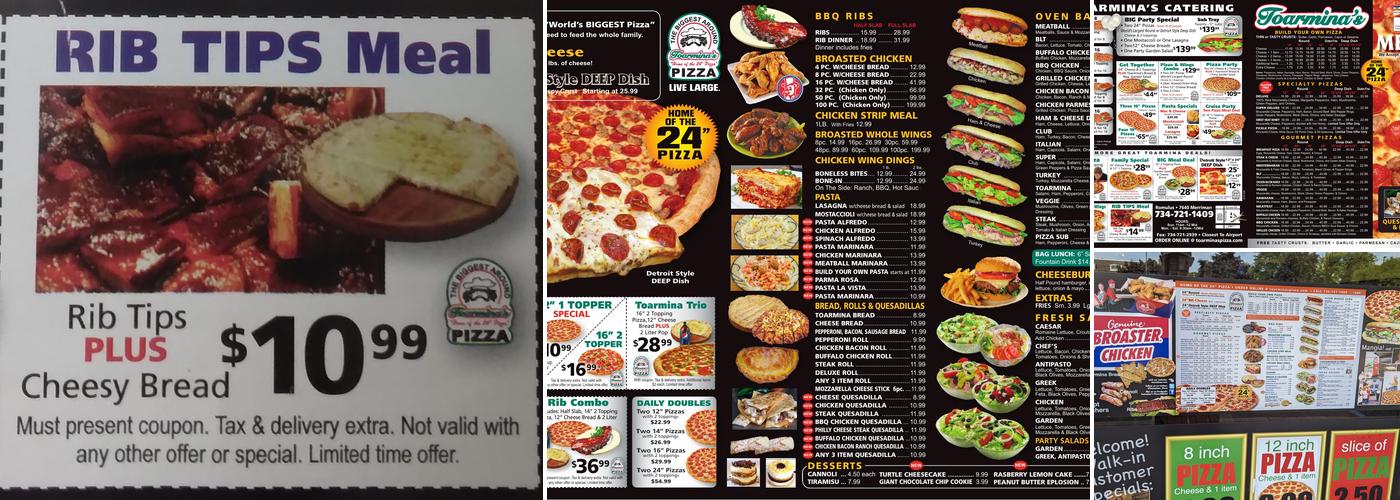 Toarmina's Pizza Romulus Menu