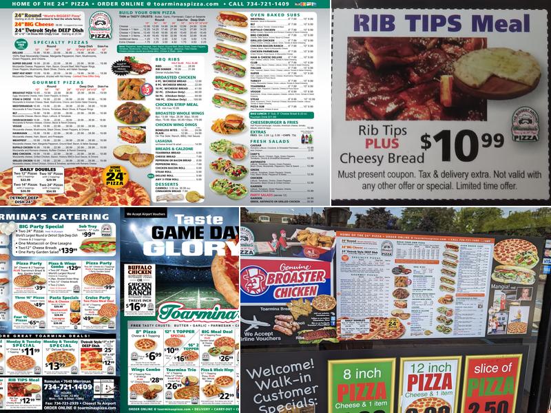 Toarmina's Pizza Romulus Menu
