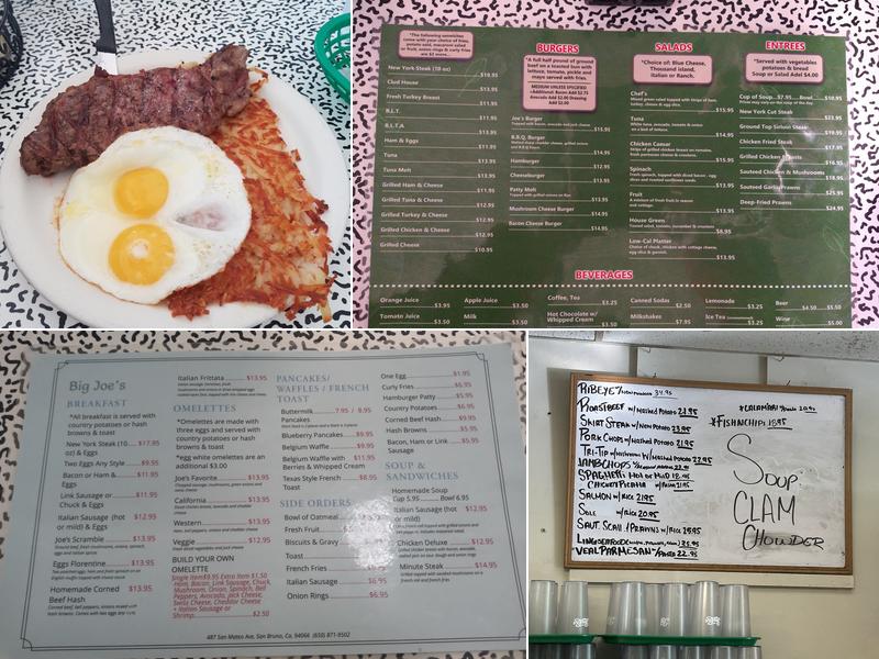 Big Joe's 8 Menu