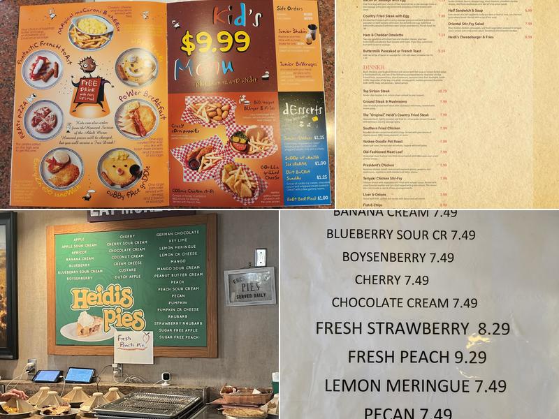 Heidi's Pies Restaurant Menu