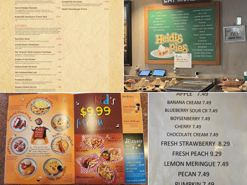 Heidi's Pies Restaurant Menu