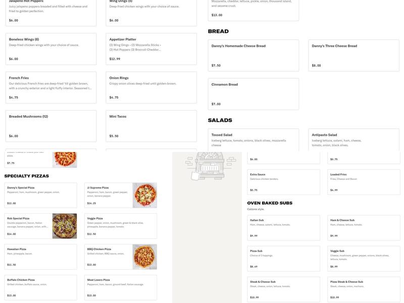 Danny's Pizza & Subs Menu