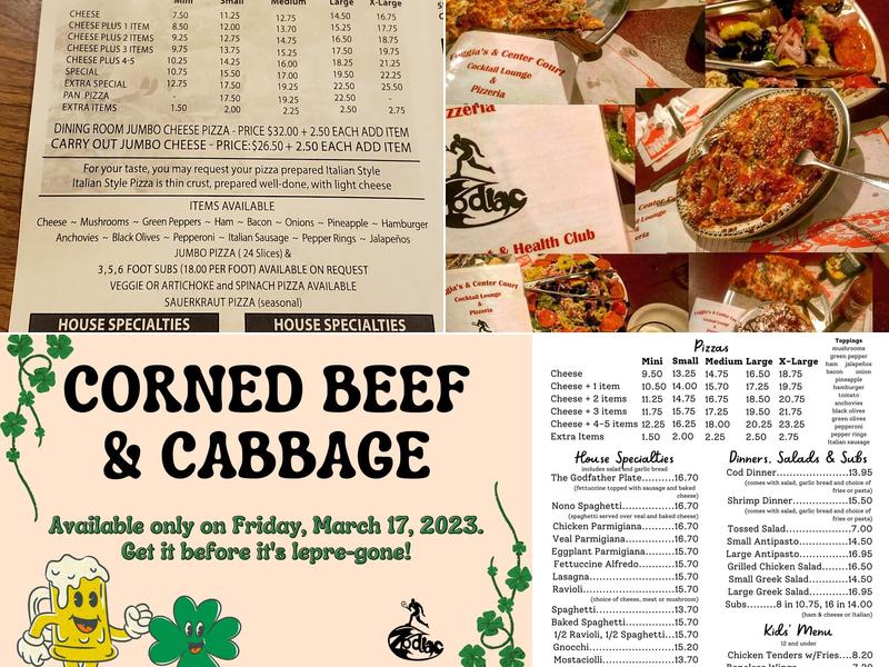 Foggia's Pizzeria Menu