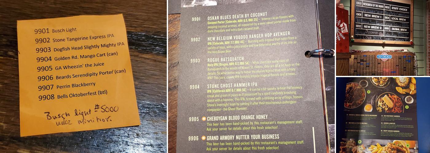 Old Chicago Pizza + Taproom Menu