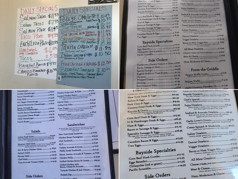 Bayside Cafe Menu
