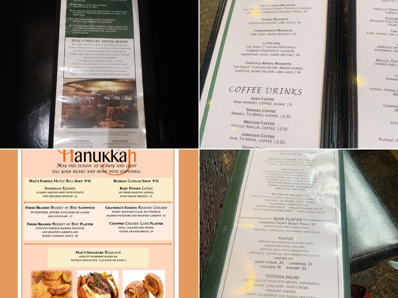 Max's of Burlingame Menu