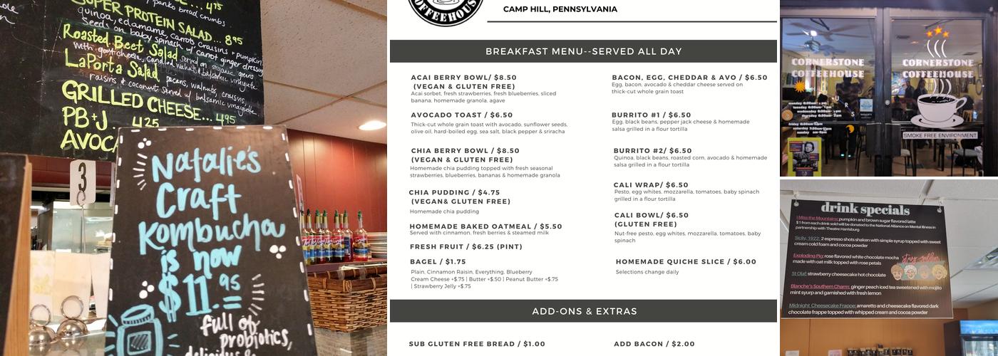 Cornerstone Coffeehouse Menu