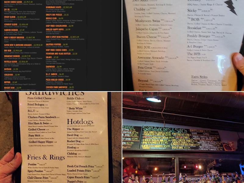 Joe's Hamburgers Menu