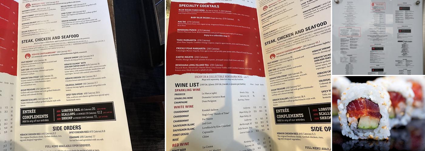 Benihana Menu