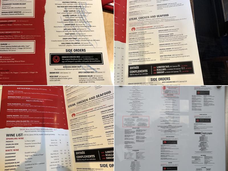 Benihana Menu