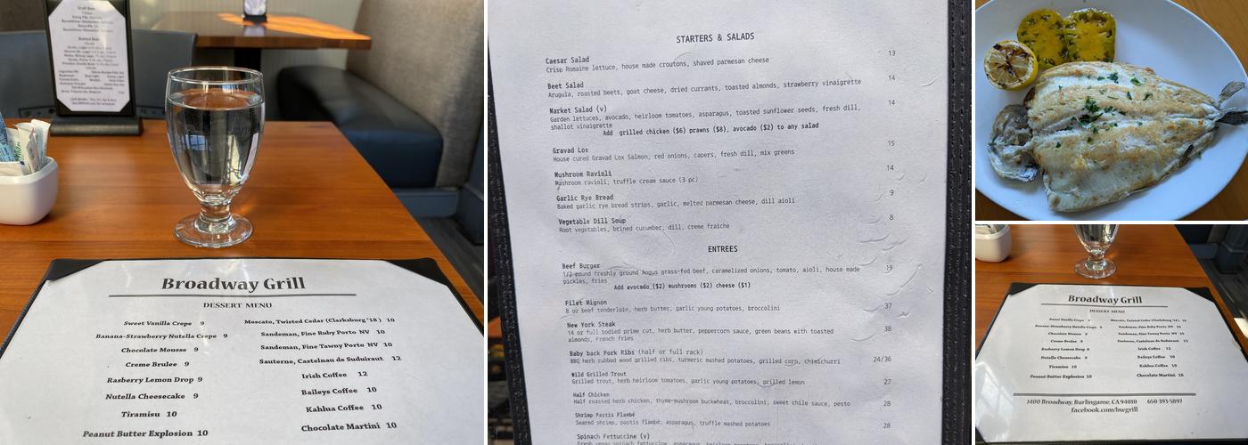 Broadway Grill Menu