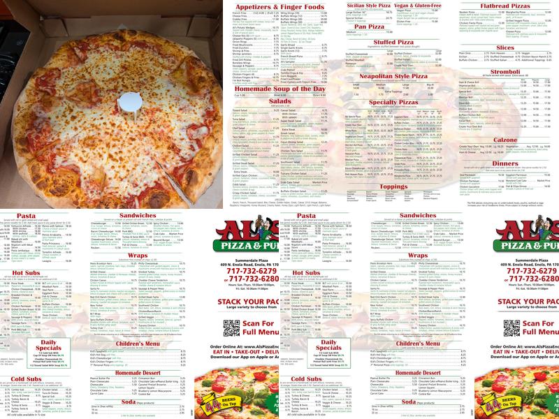 Al's Pizza Menu