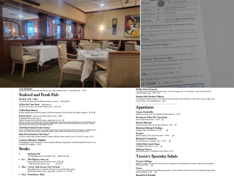 Tavern on the Hill Menu