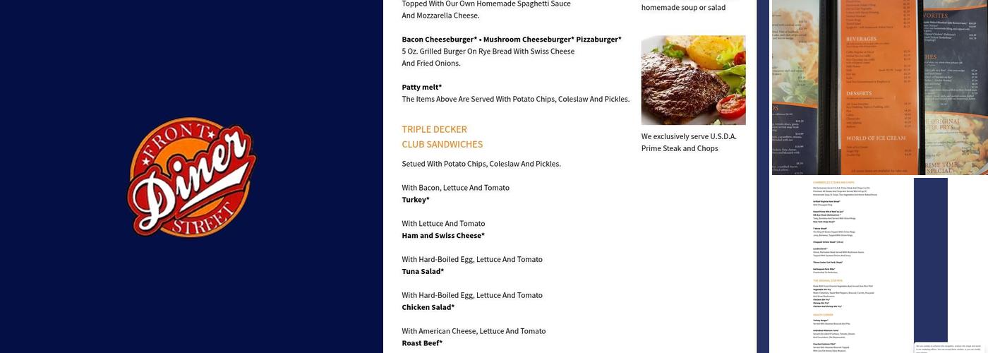 Front Street Diner Menu