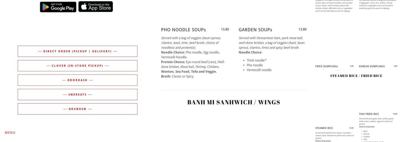 The LA Squared (Garden's Son) Menu