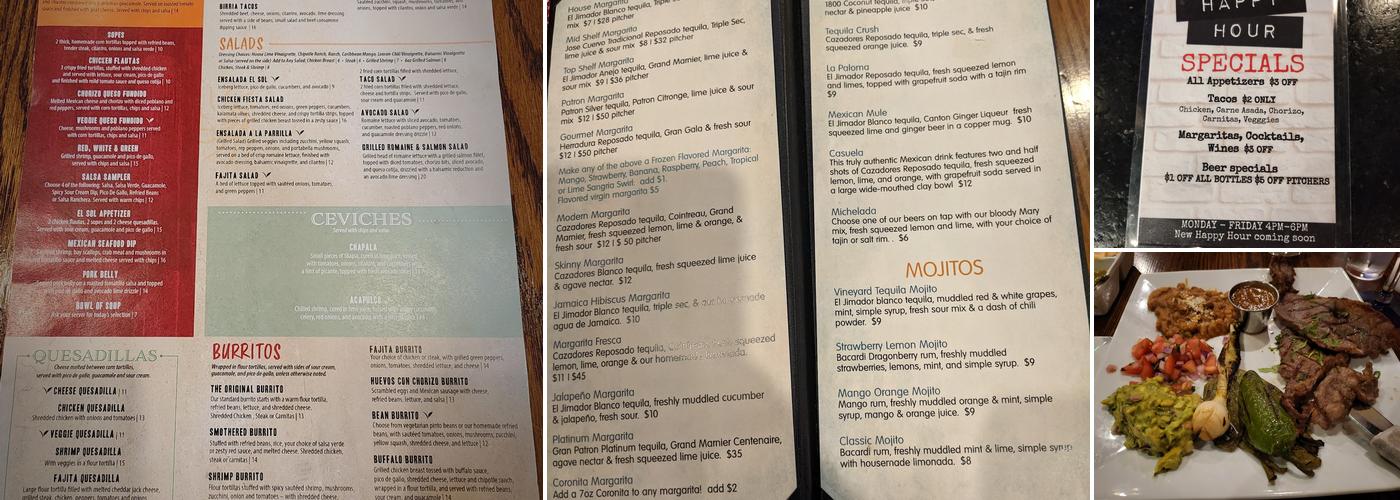El Sol Mexican Restaurant Menu