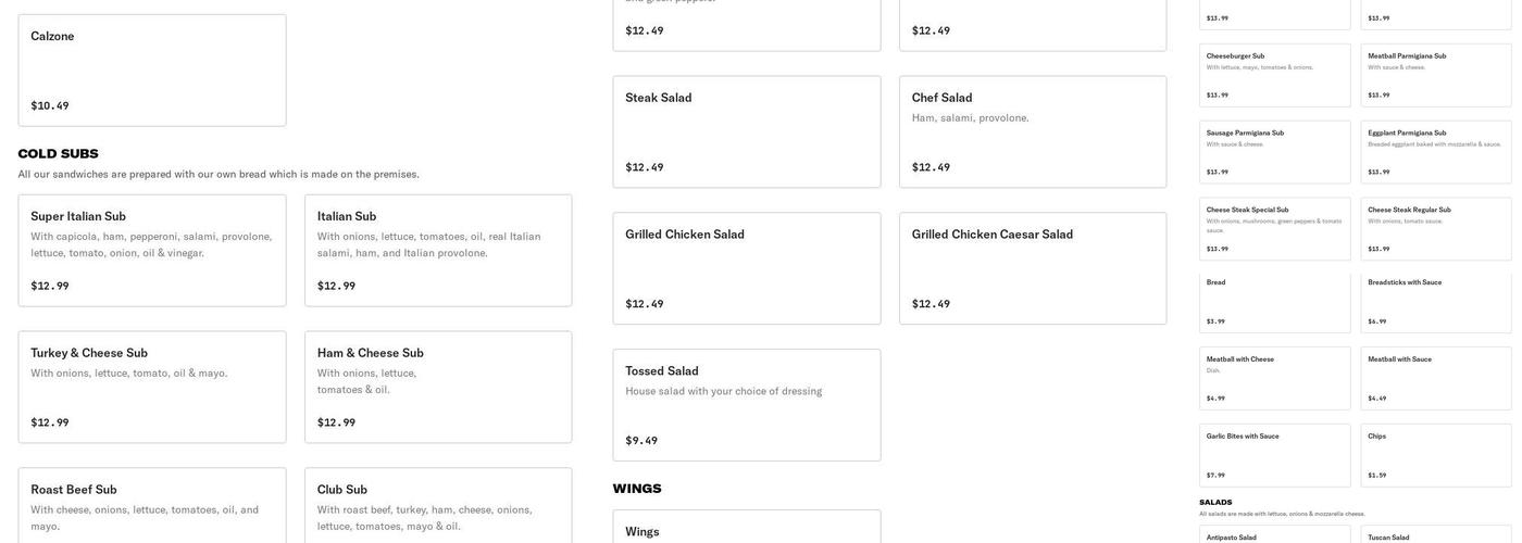 Joe's Original Pizza Enola Menu