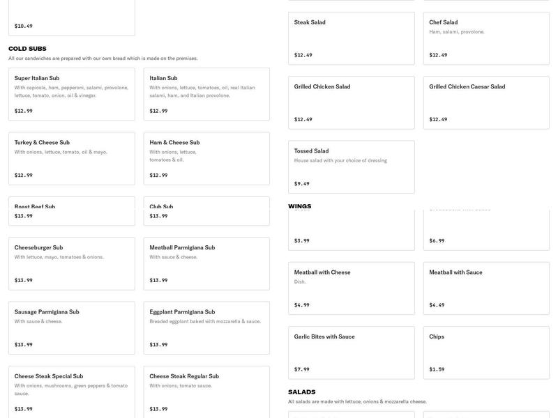 Joe's Original Pizza Enola Menu