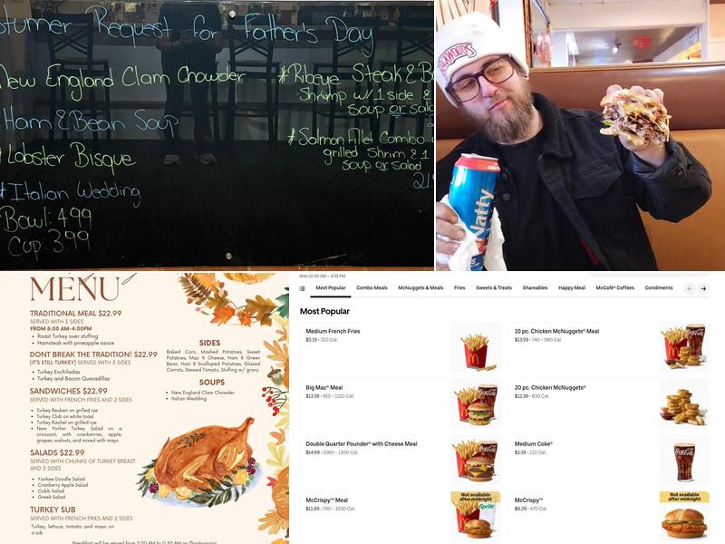 Yankee Doodle Restaurant Menu