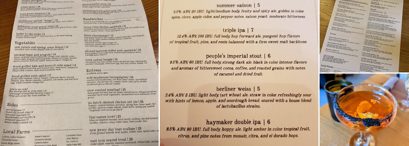 Millworks Menu