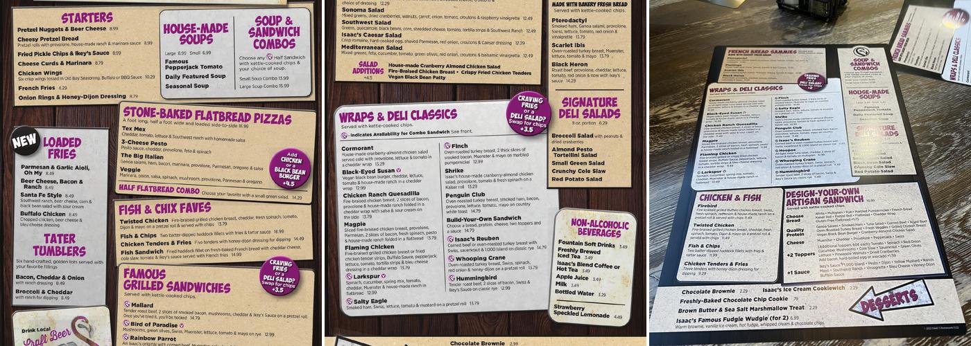 Isaac's Craft Kitchen & Brewery - Lemoyne Menu