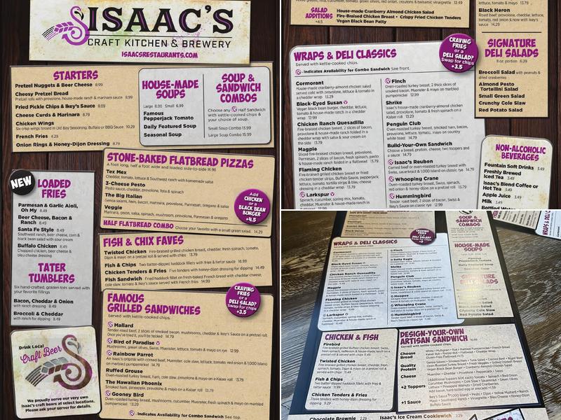 Isaac's Craft Kitchen & Brewery - Lemoyne Menu