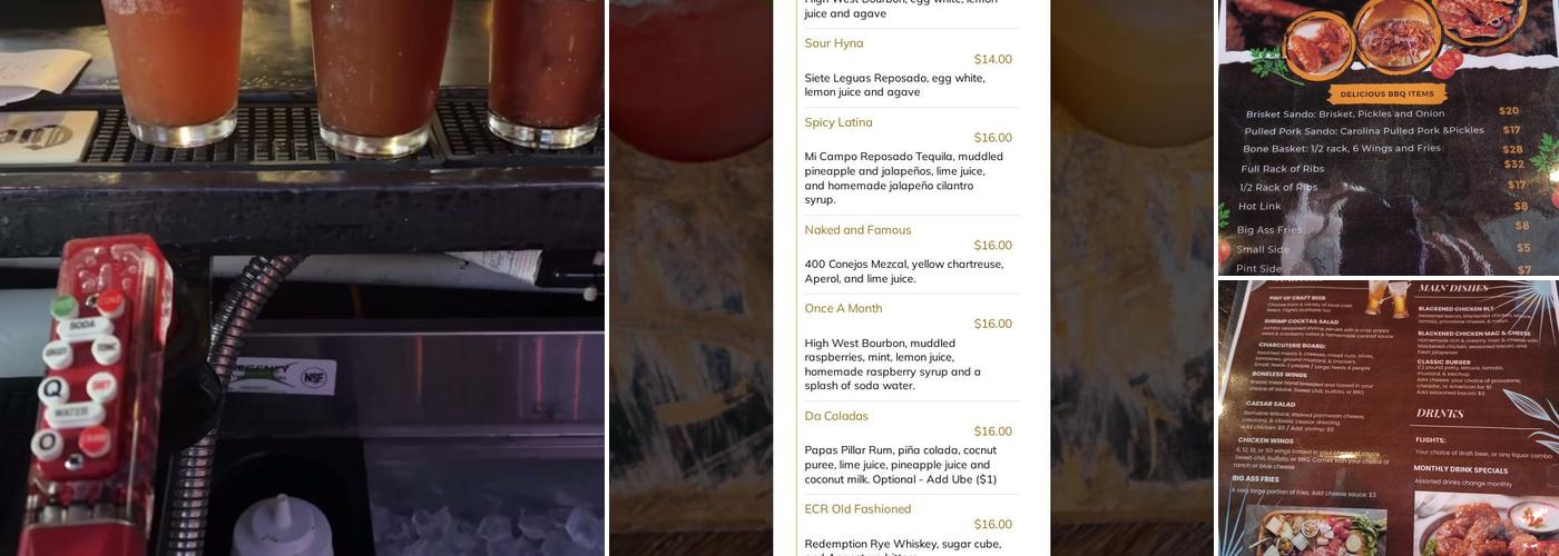 ECR Pub Menu