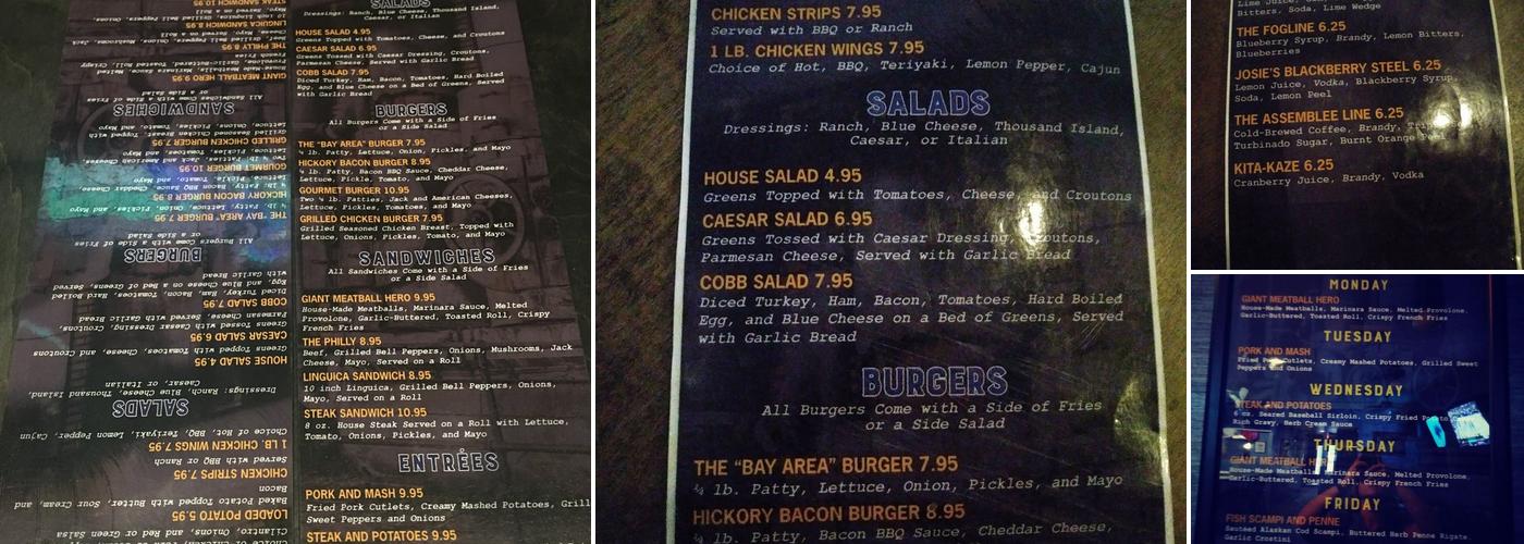 Fog Line Bar and Grill Menu