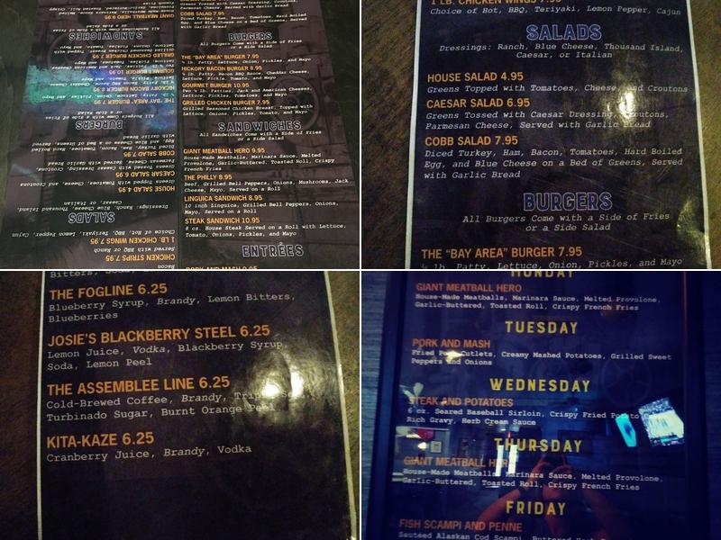 Fog Line Bar and Grill Menu