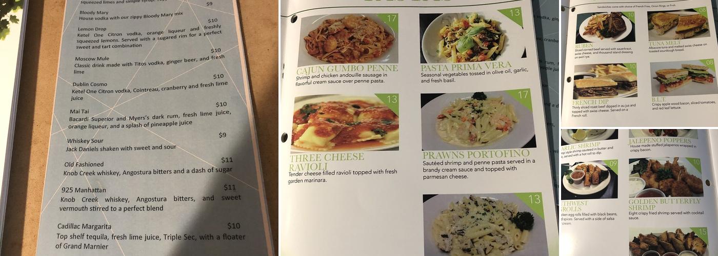 Ballybunion Bar and Grille Menu