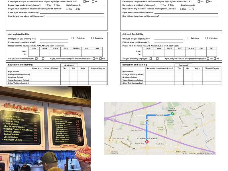 St. John's Bar & Grill Menu