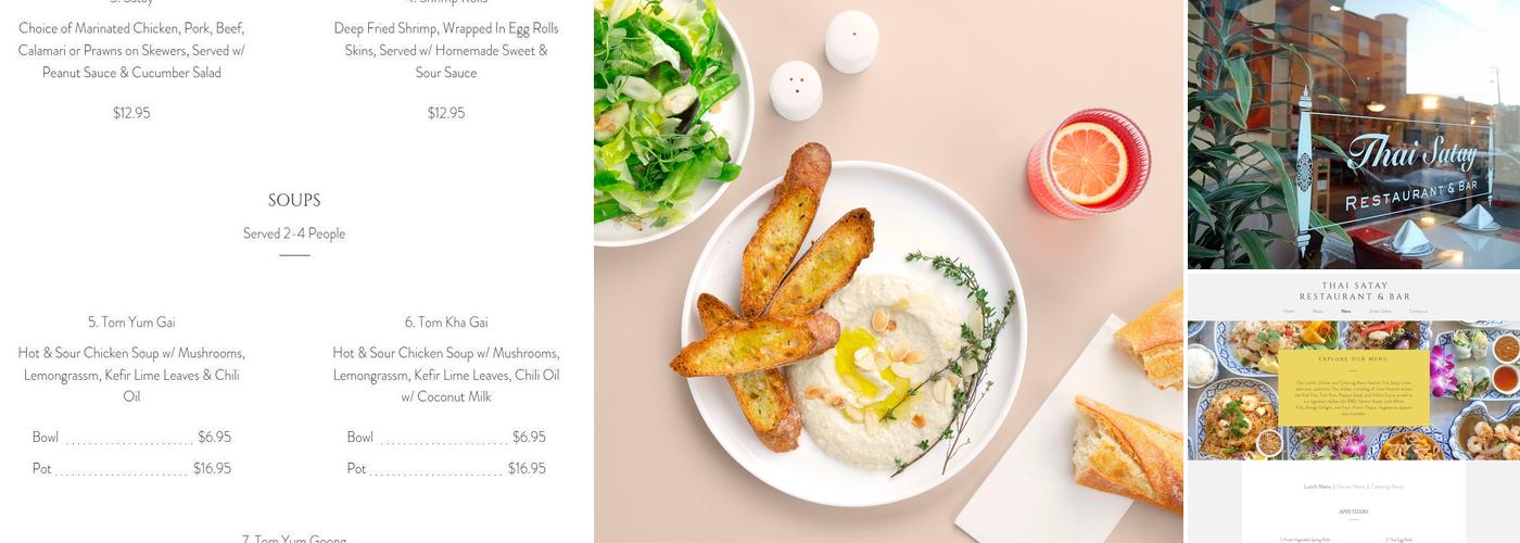 Thai Satay Restaurant & Bar Menu