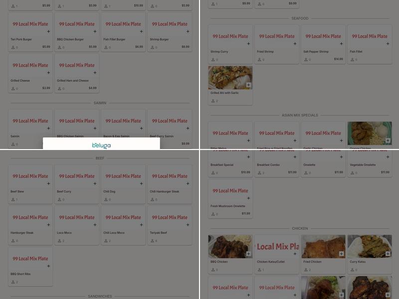 99 Local Mix Plate Menu