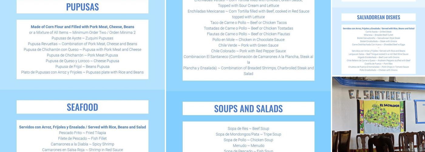 El Santaneco Restaurant Inc Menu