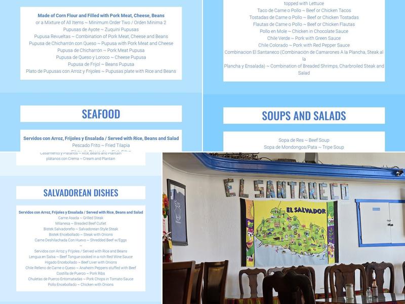El Santaneco Restaurant Inc Menu