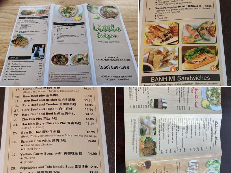 Little Saigon Menu