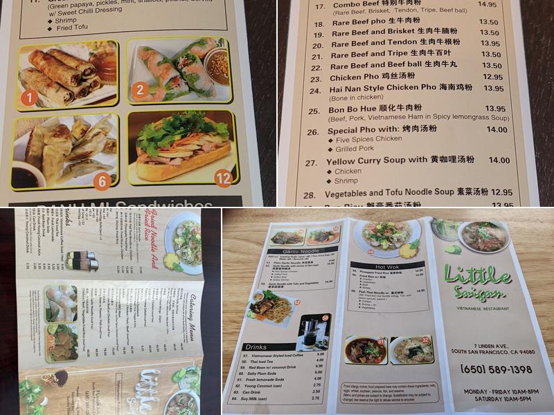 Little Saigon Menu