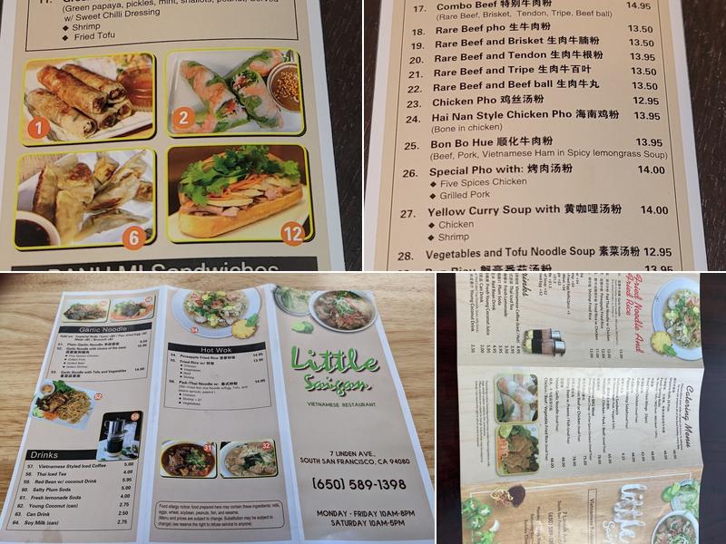 Little Saigon Menu