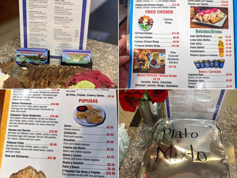 Honduras kitchen Menu
